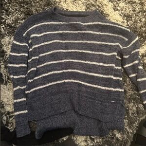 Tommy Hilfiger Blue White Striped Knitted Long Sleeve Sweater size medium